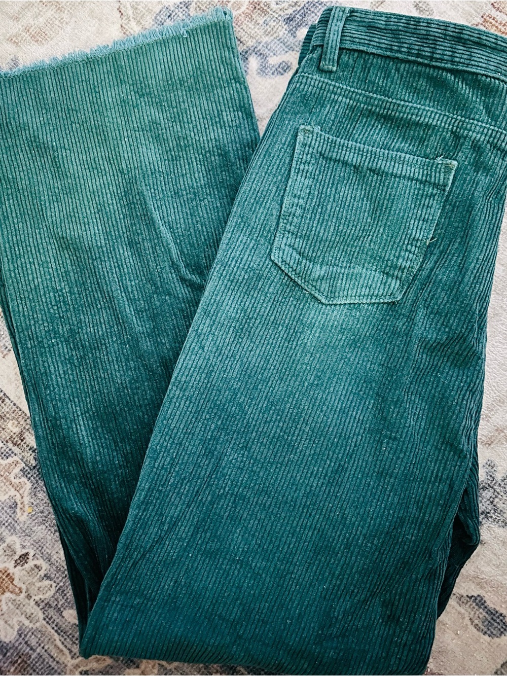 Prince Teal Corduroy High-Rise Pants